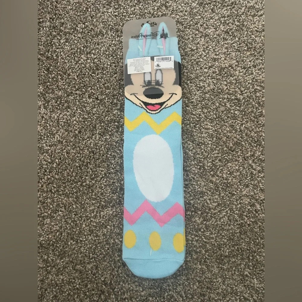 NWT Disney Parks Mickey Mouse Easter Bunny Socks for Adults